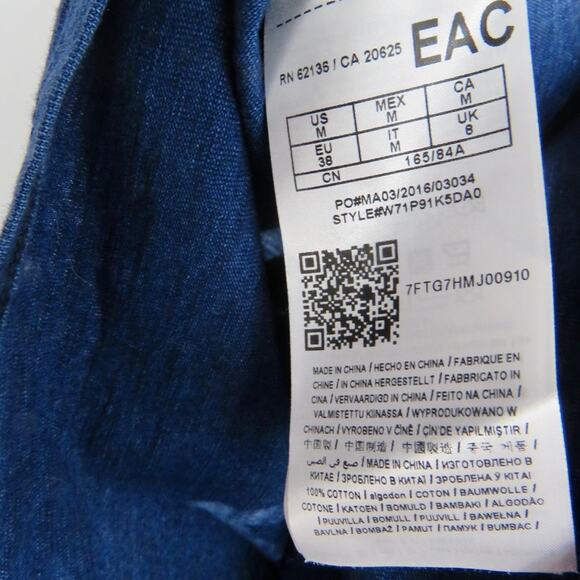 GUESS Y2k Blue Cropped Graphic Logo Tank Top Medium - Picture 6 of 6